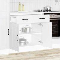 Berkfield Home Kitchen Base Cabinet Lucca White Engineered Wood