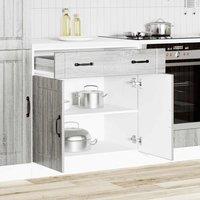 Berkfield Home Kitchen Base Cabinet Lucca Grey Sonoma Engineered Wood