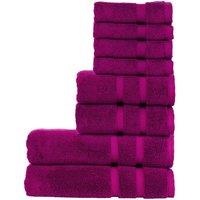 CHRISTY 'Signum' Heavyweight 100% Combed Cotton 8 Piece Towel Bundle in Plum