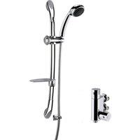 Balterley Thermostatic Vertical Bar Valve Luxury Curved Slider Rail Kit in Silver