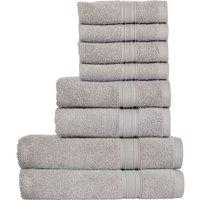 CHRISTY 'Serene' Soft Tone 100% Combed Cotton 8 Piece Towel Bale in Light Grey