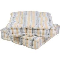 Dibor Set of 2 Giant Oxford Blue Striped Indoor Dining Chair Seat Pad Cushions L50 x W50cm in White | Size: 50 cm x 50 cm