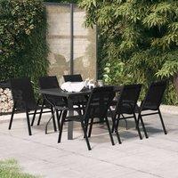 Berkfield Home 7 Piece Garden Dining Set Black