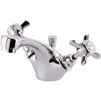 Balterley Kingsley Traditional Crosshead Mono Basin Tap & Pop Up Waste - Chrome in Silver