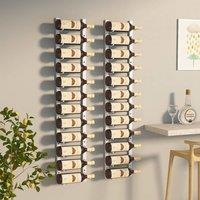 Berkfield Home Wall Mounted Wine Rack for 12 Bottles 2 pcs White Iron