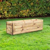 Primrose Wooden Trough Redwood Outdoor Flower Pot Garden Planter 103cm in Brown
