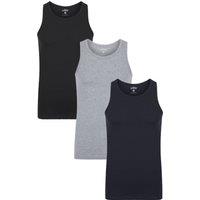 Tokyo Laundry Men's 3-Pack Cotton Basic Vests in Light Grey | Size: XL