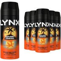 Lynx Sunset Fresh Men's 'Deodorant Body Spray' 150ml, 6 Pack in Black