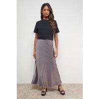 Oasis Women's Satin Bias Cut Maxi Skirt in Mocha | Size: 10