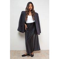 Oasis Women's Satin Bias Cut Maxi Skirt in Black | Size: 8