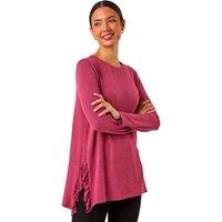 Roman Women's Soft Touch Side Ruffle Top in Pink | Size: 14