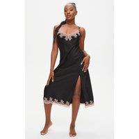 Ann Summers Women's Sorella Satin Maxi Chemise Black | Size: Large
