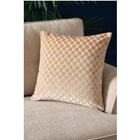 Soiree 'Velvet Spot' Plain Dyed Jacquard Velvet Filled Cushion in Natural | Size: 43 cm x 43 cm
