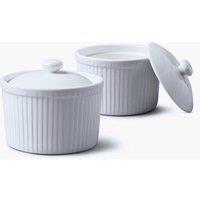 WM Bartleet & Sons Porcelain Ramekin with Lid 9cm Set of 2 in White