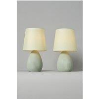 BHS Lighting Freya 2 Pack Ceramic Table Lamps in Green