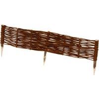 Primrose Pack of 2 Woven Willow Hurdle Garden Lawn Edging Perimeter Border Screening Pieces 2 x 1m (2m Total) in Brown | Size: 100 cm