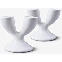 WM Bartleet & Sons Porcelain Double Egg Cup Set of 2 in White