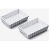 WM Bartleet & Sons Porcelain Rectangular Flan Dish Set of 2 in White