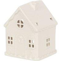 KDMD White Gingerbread House Tealight Holder