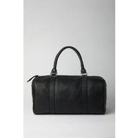 Black Grain Faux Leather Holdall Bag