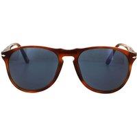 Persol Men's Round Terria di Siena Tortoise Blue Sunglasses in Brown