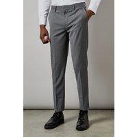 Burton Men's Mid Grey Twill Slim Fit Suit Trousers | Size: 32R