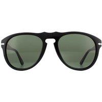 Persol Men's Aviator Black Crystal Green Sunglasses
