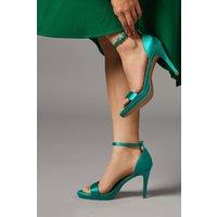 Coast Women's Wide Fit Talia Satin Platform Heeled Sandals in Green | Size: 5
