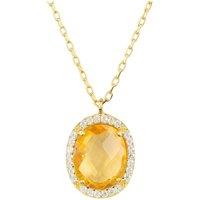 Latelita Women's Beatrice Oval Gemstone Pendant Necklace Gold Citrine Hydro in Yellow