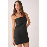 NastyGal Women's Cutwork Side Tailored Strappy Mini Dress in Black | Size: Medium