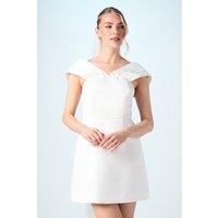 Coast Women's Bardot Satin Bridal Mini Dress in Ivory | Size: 10