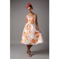 Jacquard Full Skirted Midi Dress