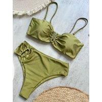 Lemon Daisy Accessories Women's The Veli Bikini Set in Green | Size: Small