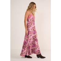 NastyGal Women's Floral Cutwork Lace Strappy Maxi Dress in Pink | Size: 10