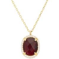 Latelita Women's Beatrice Oval Gemstone Pendant Necklace Gold Garnet in Red