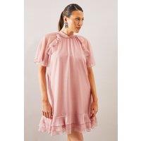 Ruffle Hem Shift Dress