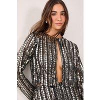 NastyGal Women's Beaded Jacket in Black | Size: 10