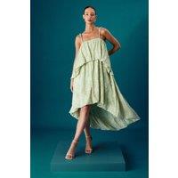 Coast Muse Strappy Jacquard Maxi Dress With High Low Hem