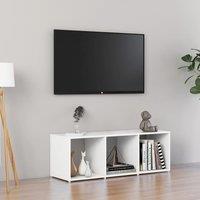 Berkfield Home TV Cabinet White 107x35x37 cm Engineered Wood | Size: 107 x 35 x 37 cm