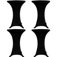 Berkfield Home Standing Table Cover 70 cm Black Stretch 4 pcs