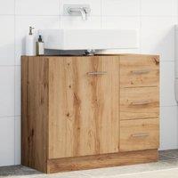 Berkfield Home Sink Cabinet Artisian Oak 63x30x54 cm Engineered Wood in Brown | Size: 63 x 30 x 54 cm