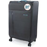 Pierre Cardin Soft Shell Wheeled Hold Suitcase Lightweight Long Haul Travel Luggage in Charcoal | Size: Large