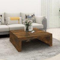 Coffee Table Smoked Oak 100x100x35 cm Engineered Wood