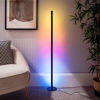 ValueLights RGBIC Smart LED Floor Lamp with WiFi App Control & Voice Control in Black