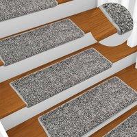 Berkfield Home Stair Mats 10 pcs 65x21x4 cm Grey | Size: Medium