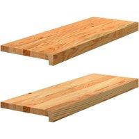 Berkfield Home Window Sills 2 pcs Light Brown 70x25x2 cm Solid Wood Oak | Size: Medium