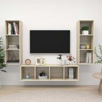 Berkfield Home 3 Piece TV Cabinet Set Sonoma Oak Engineered Wood in Brown