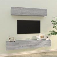 Berkfield Home 4 Piece TV Cabinet Set Grey Sonoma Engineered Wood