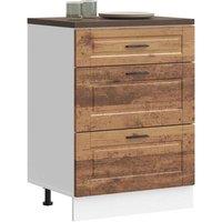 Berkfield Home Kitchen Base Cabinet Porto Old Wood Engineered Wood in Brown