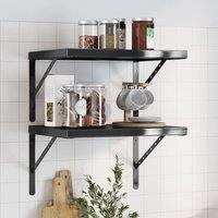 Berkfield Home Wall Shelves 2 pcs 50x40 cm Black Stainless Steel